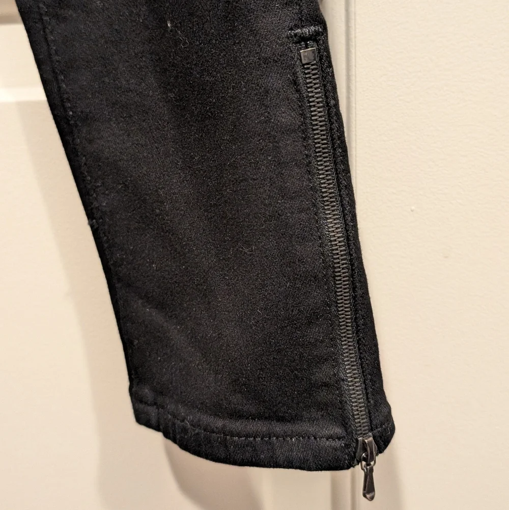 AG Adriano Goldschmied Black Skinny Zip Ankle Denim Leggings Size 27